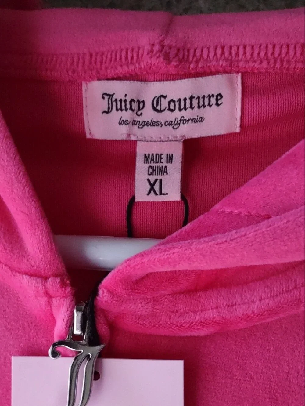 NWTS*  Juicy Couture *Hot Pink Velour Tracksuit Set XL Bling Rhinestones